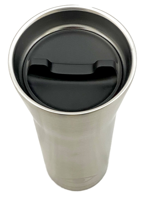 Top-down view of the Pakt tumbler with its spill-resistant lid securely closed