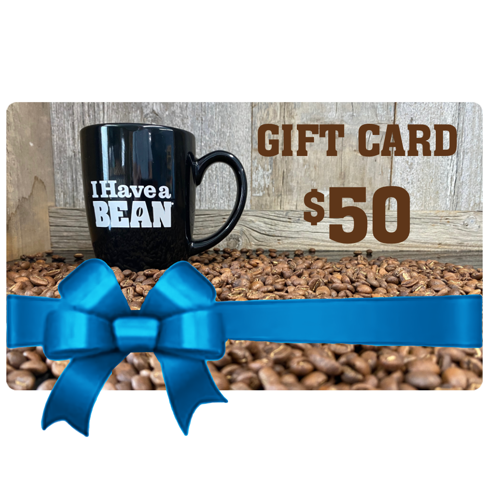 $50 I Have a Bean gift card featuring the brand's logo on a white background
