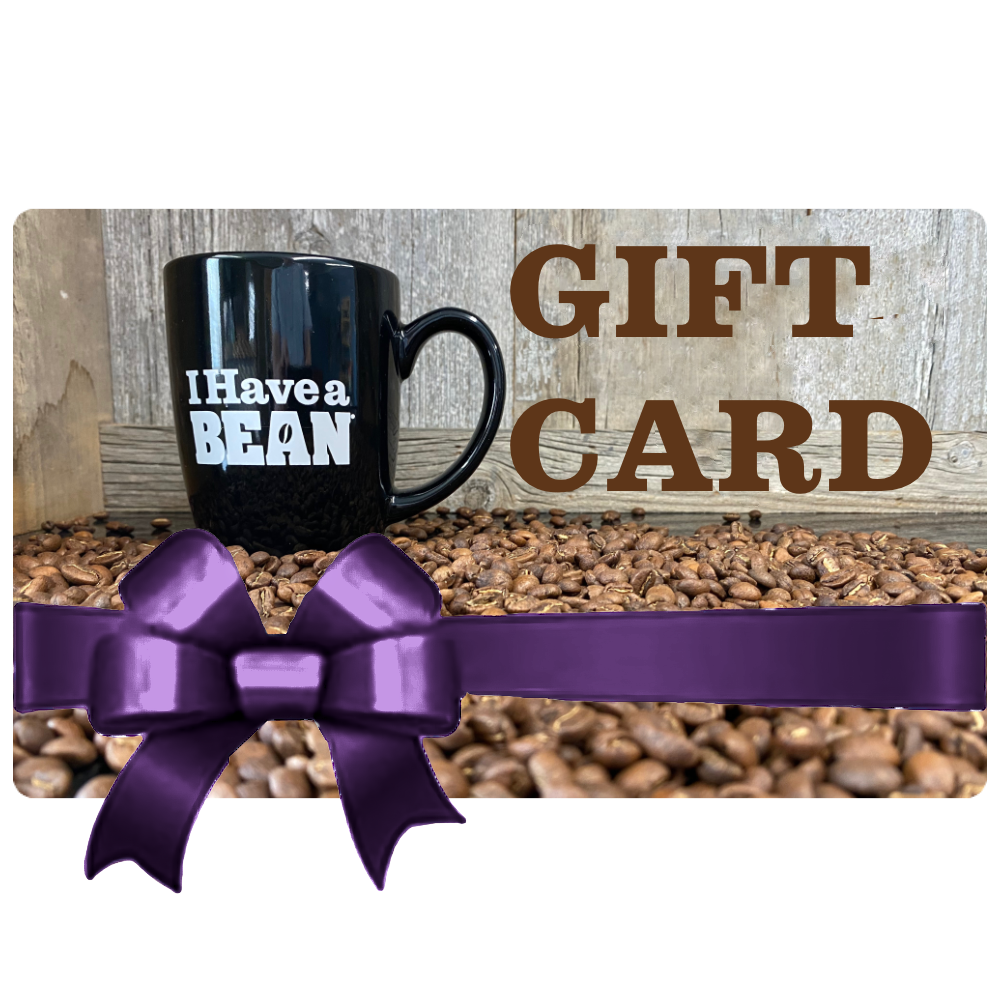 I Have a Bean gift card with the company logo on a white background